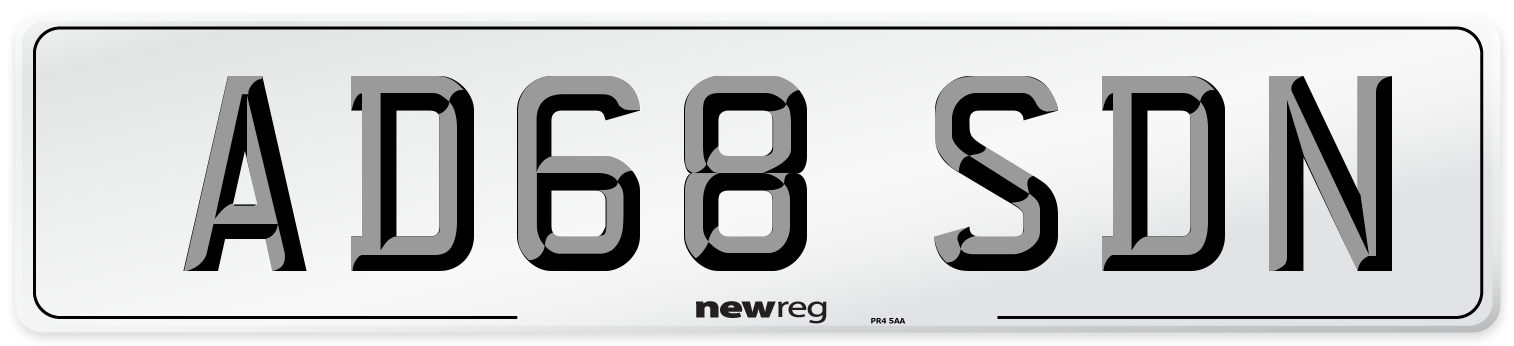 AD68 SDN Number Plate from New Reg